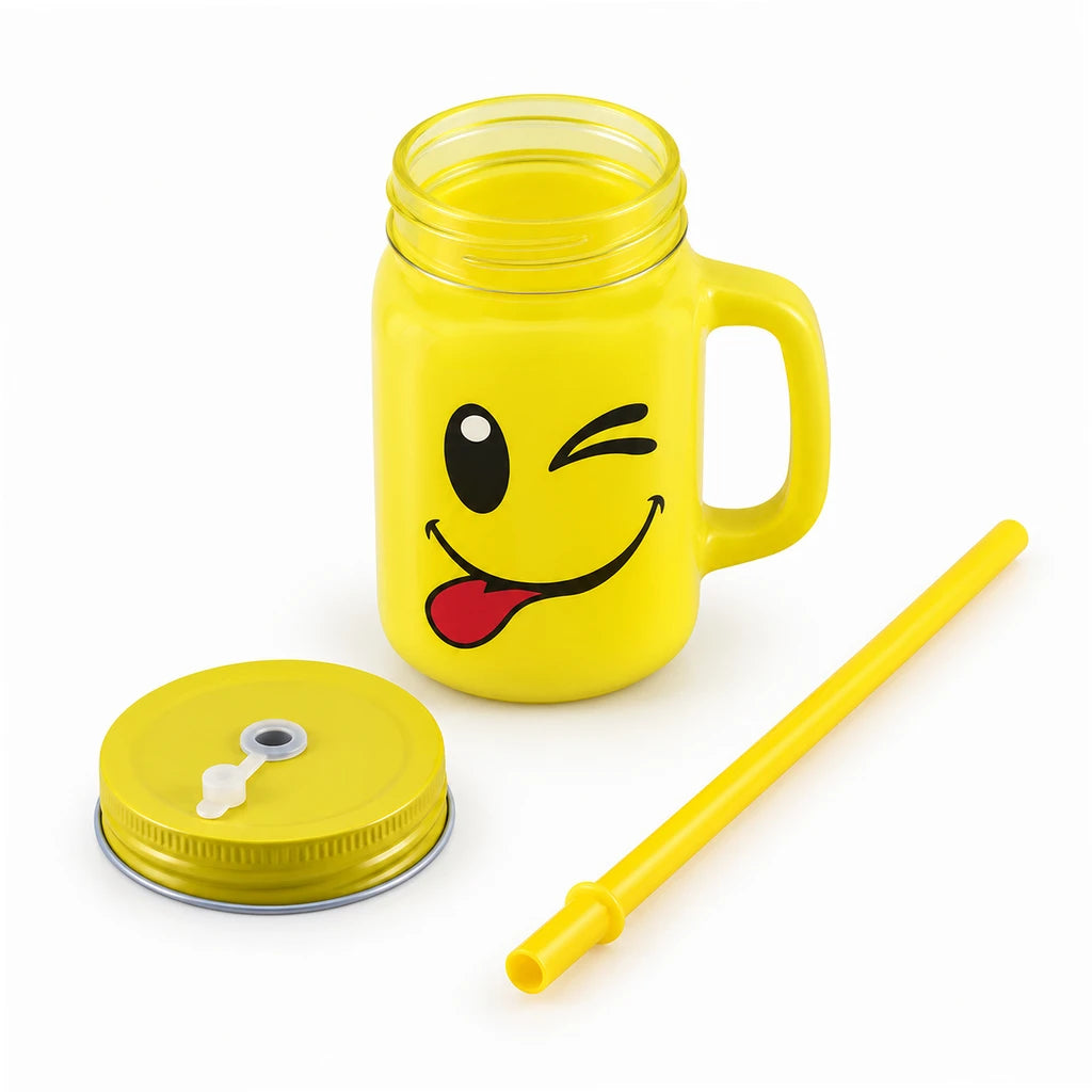 Kleeyo Sunshine Cheeky Wink 450 ml Glass Mason Jar
