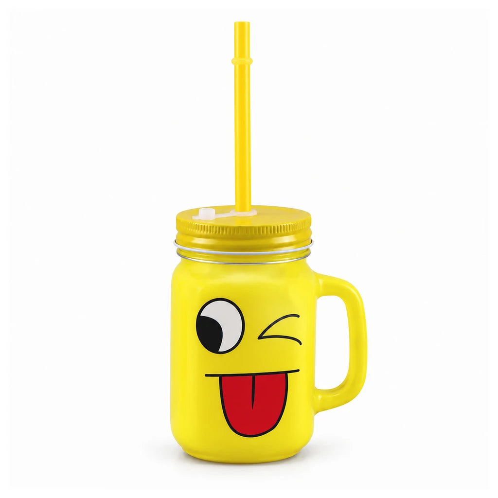 Kleeyo Sunshine Silly Tongue 450 ml Glass Mason Jar
