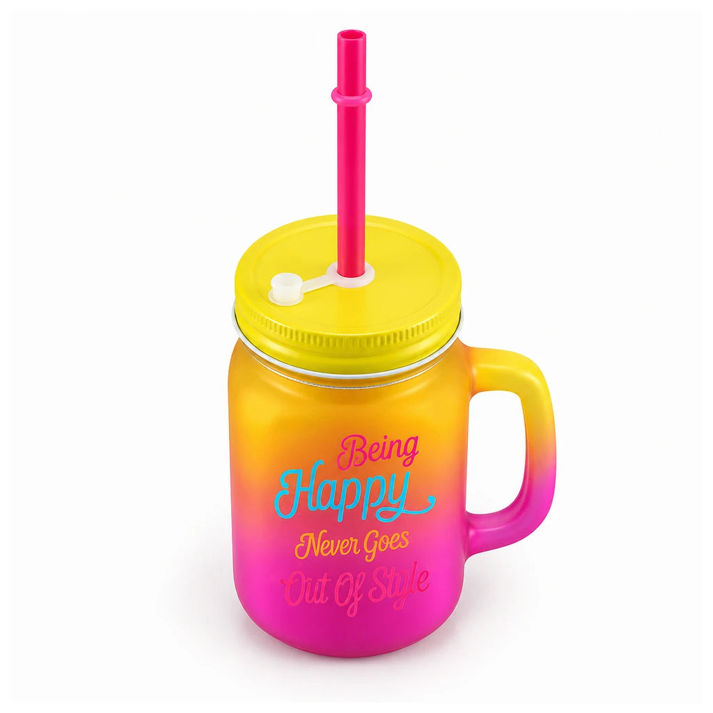 Kleeyo Sunset Being Happy 450 ml Glass Mason Jar