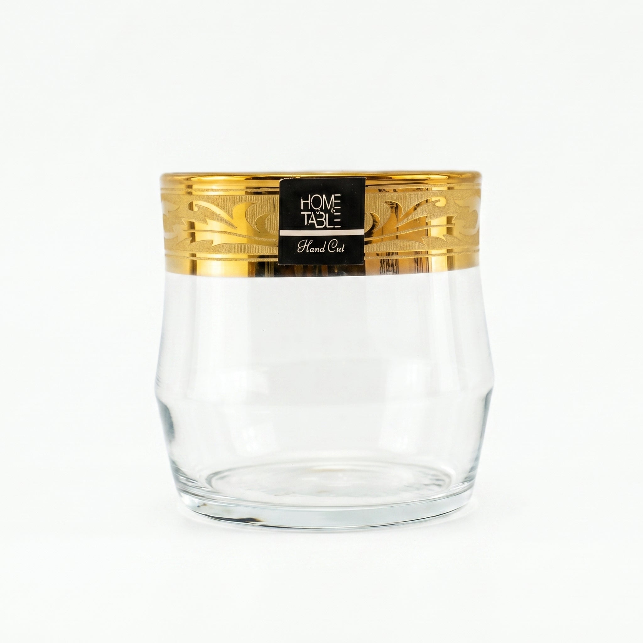 Home Table 6-Piece Gold Rim DOF Glass