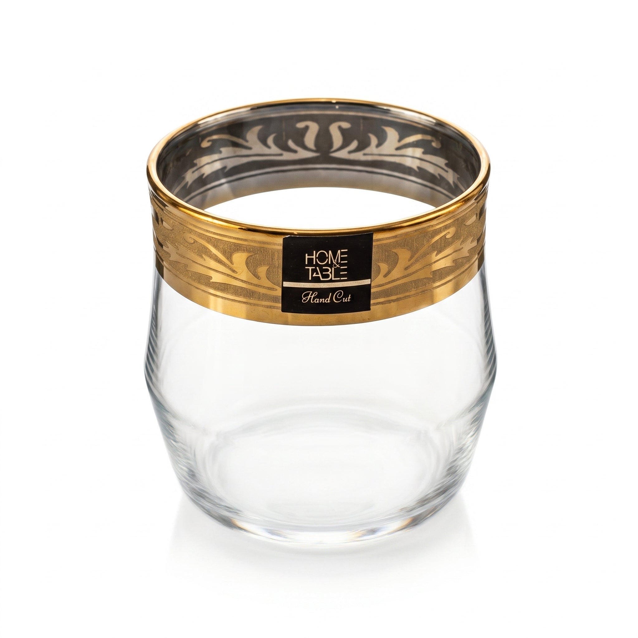 Home Table 6-Piece Gold Rim DOF Glass