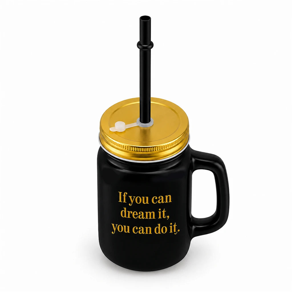 Kleeyo Black Dream It Do It 450 ml Glass Mason Jar