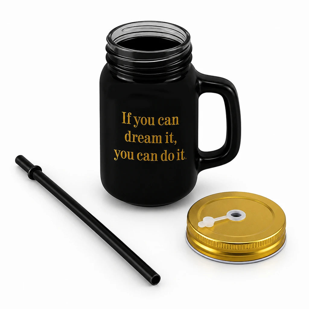 Kleeyo Black Dream It Do It 450 ml Glass Mason Jar