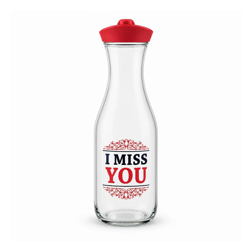 Kleeyo Red I Miss You Glass Bottle, 800 ml