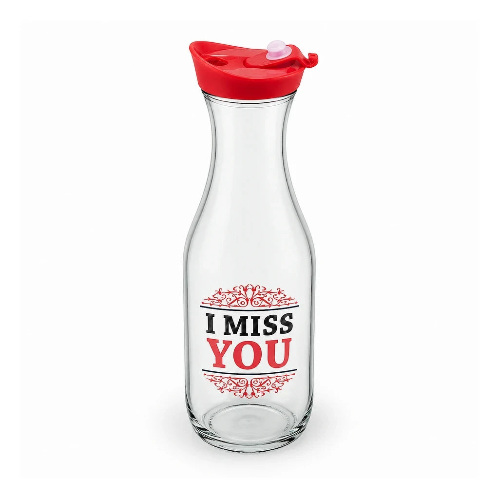 Kleeyo Red I Miss You Glass Bottle, 800 ml