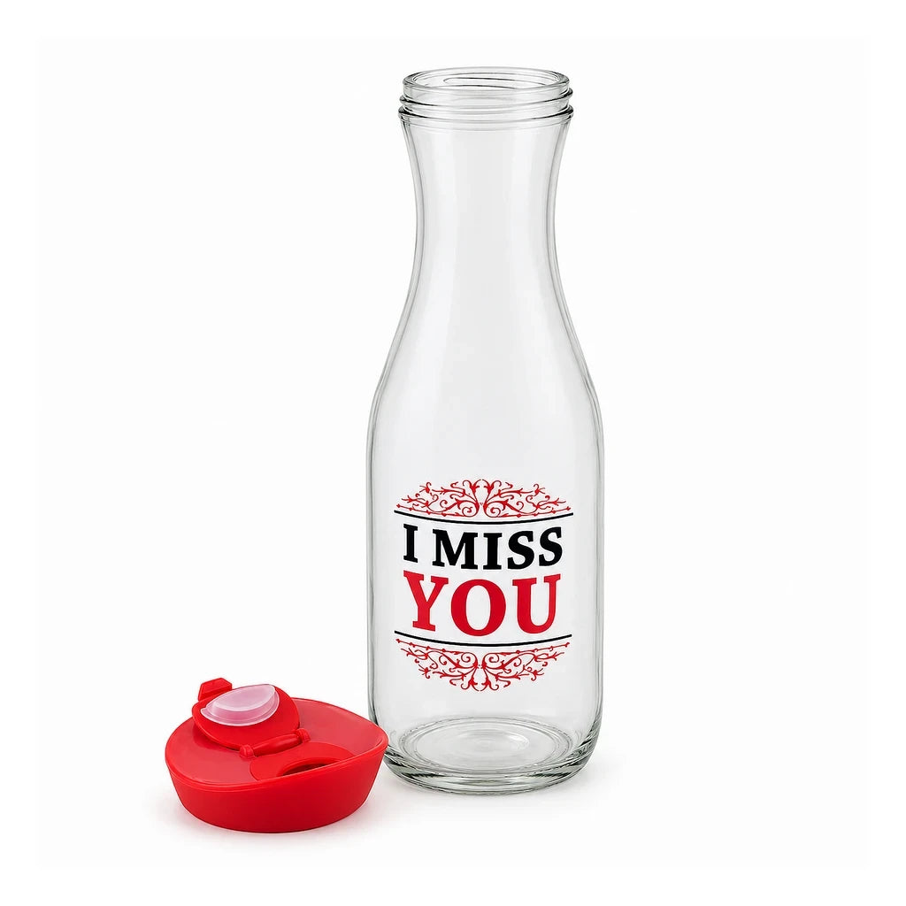 Kleeyo Red I Miss You Glass Bottle, 800 ml