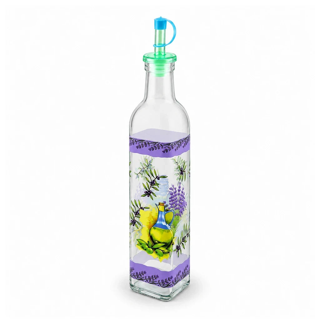 Kleeyo Olive & Lavender Glass Pouring Bottle, 500 ml