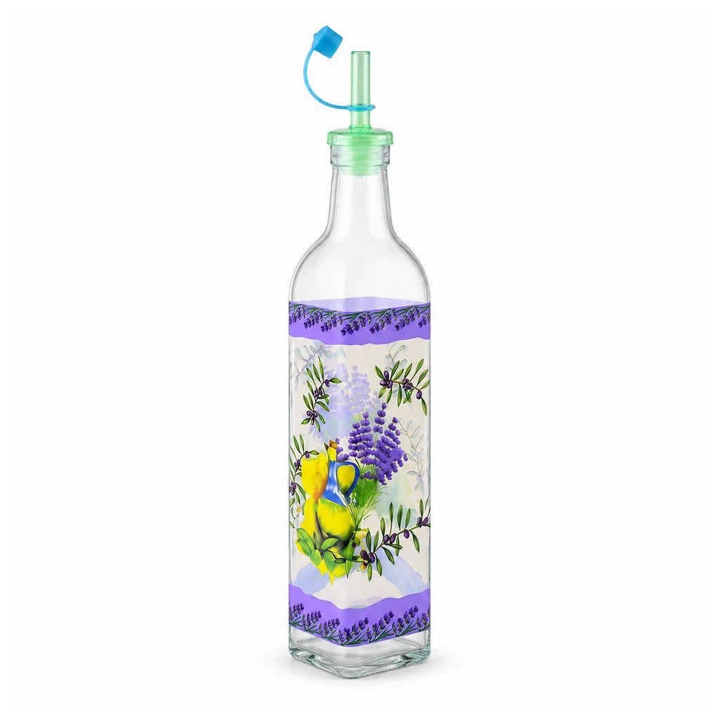 Kleeyo Olive & Lavender Glass Pouring Bottle, 500 ml