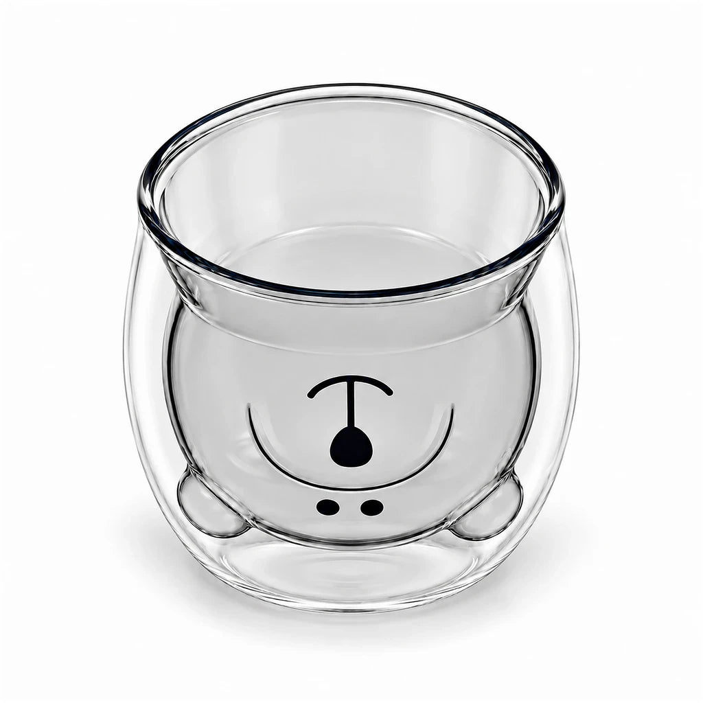 D.W.M Bear-Shaped Double-Wall Glass Tumbler, 250 ml