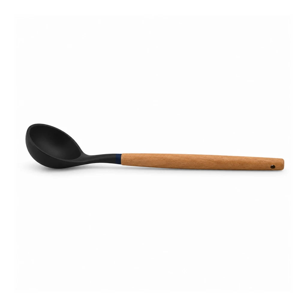 BEST Silicone Soup Ladle with Wooden Handle, 13 Inch