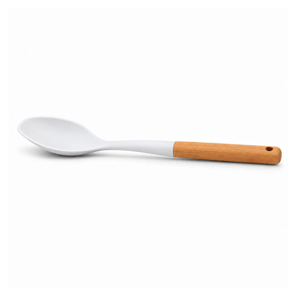 BEST Silicone Rice Serving Spoon with Wooden Handle, 13 Inch