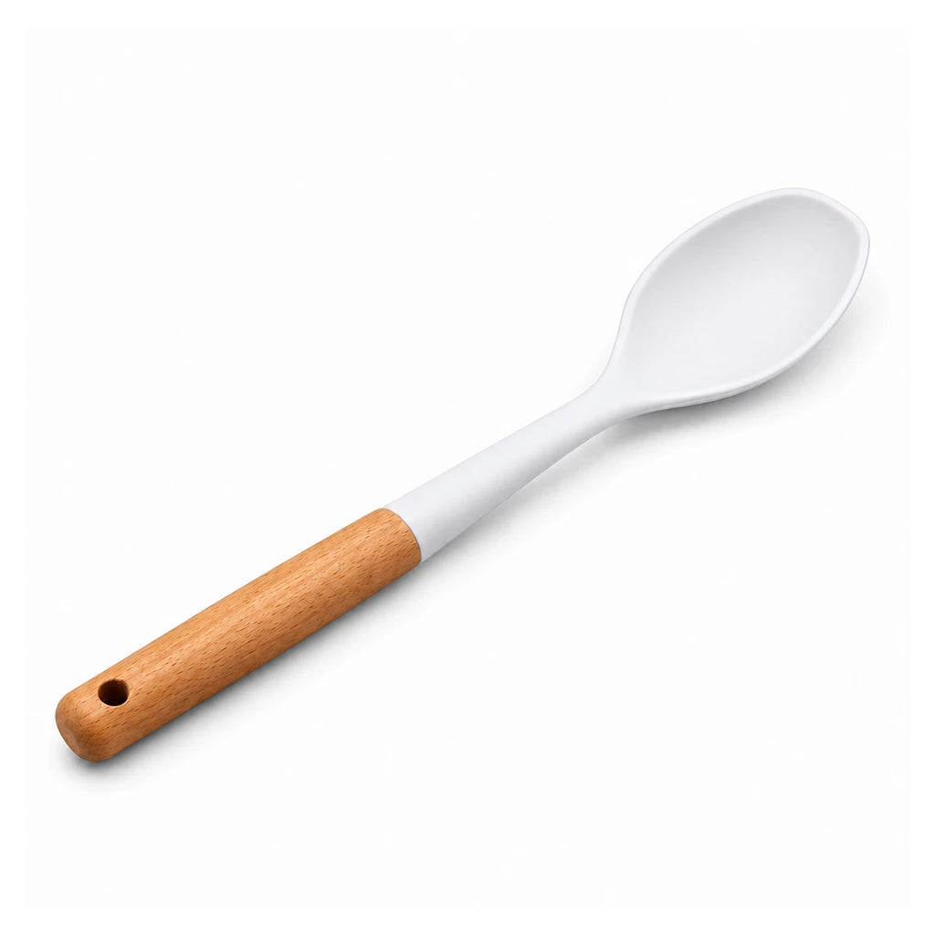 BEST Silicone Rice Serving Spoon with Wooden Handle, 13 Inch