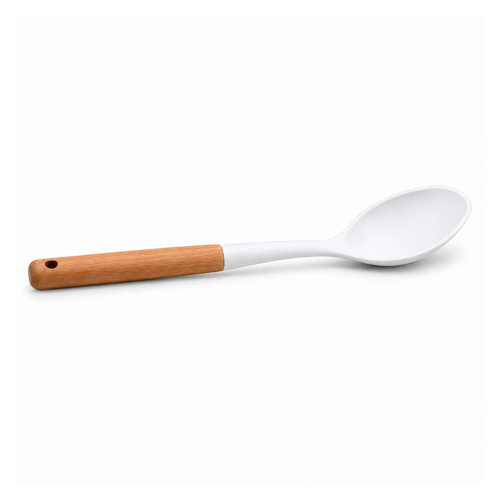 BEST Silicone Rice Serving Spoon with Wooden Handle, 13 Inch