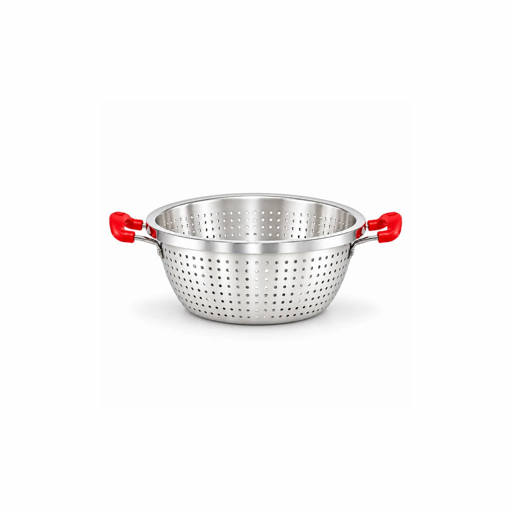 Crest Stainless Steel Colander with Plastic Handles, 26 cm