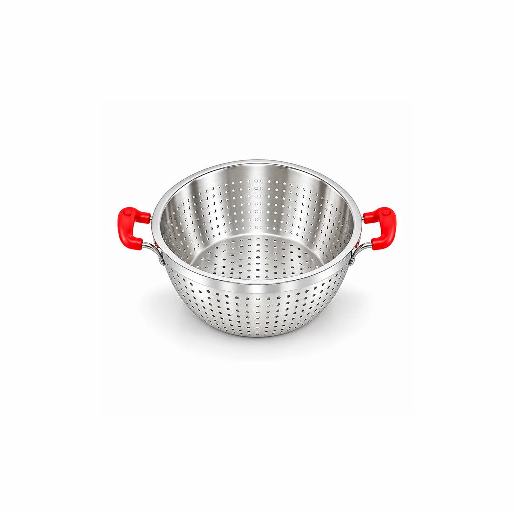 Crest Stainless Steel Colander with Plastic Handles, 26 cm