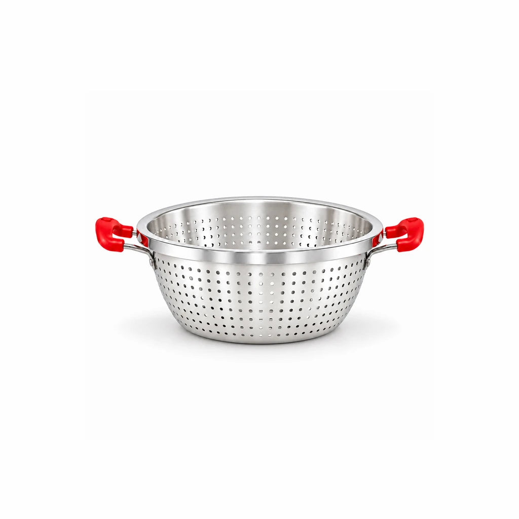 Crest Stainless Steel Colander with Plastic Handles, 28 cm