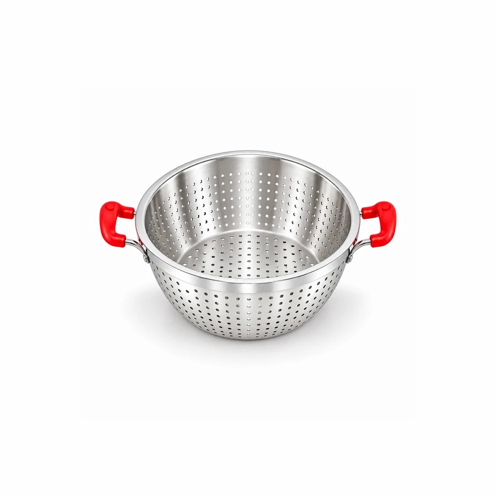 Crest Stainless Steel Colander with Plastic Handles, 28 cm
