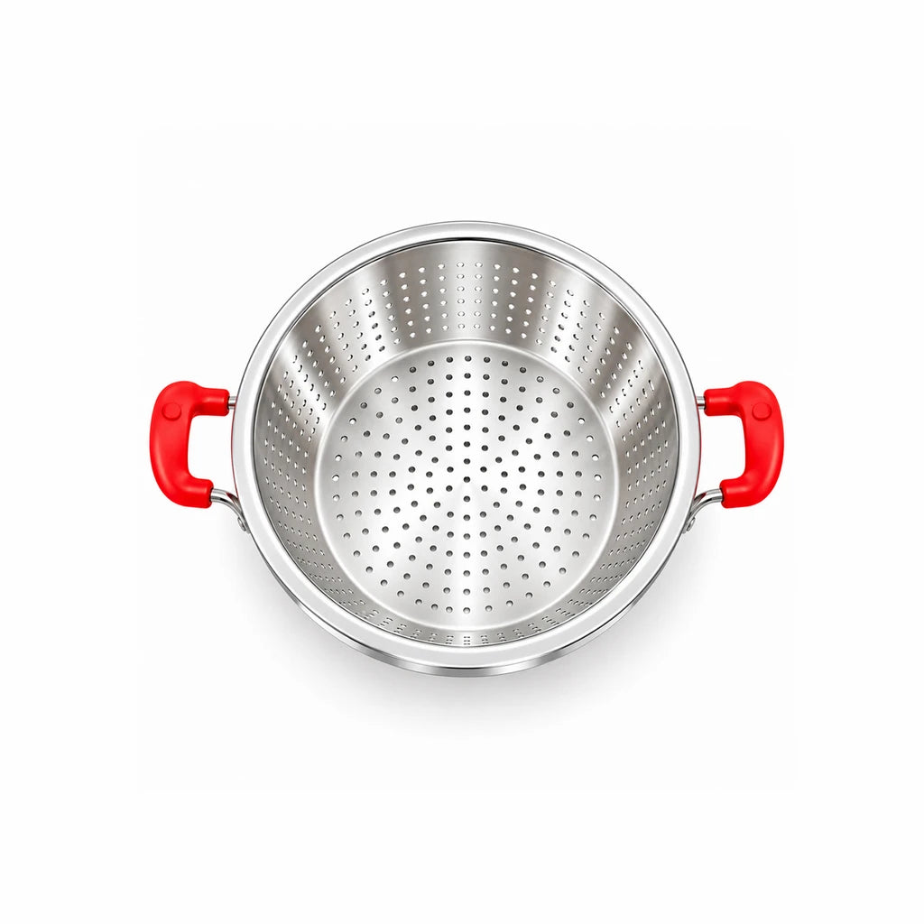 Crest Stainless Steel Colander with Plastic Handles, 30 cm