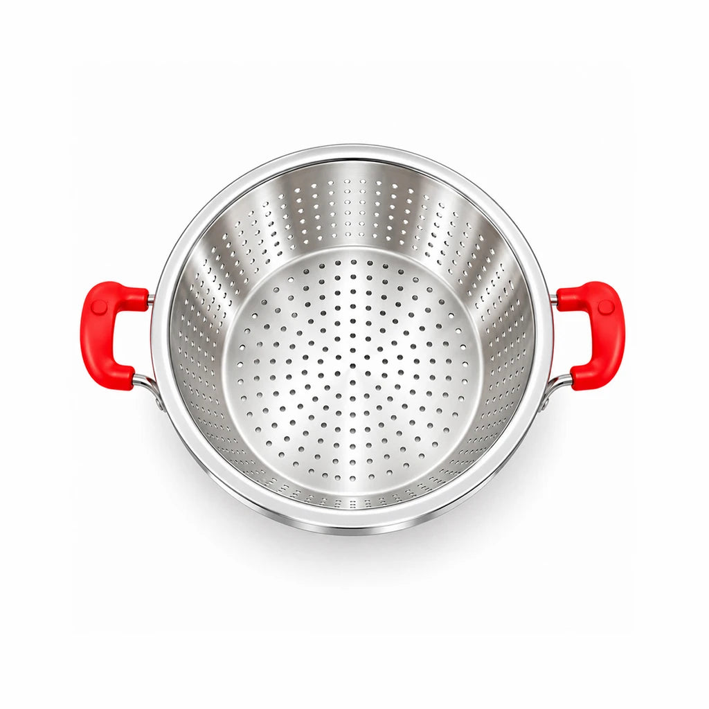 Crest Stainless Steel Colander with Plastic Handles, 32 cm