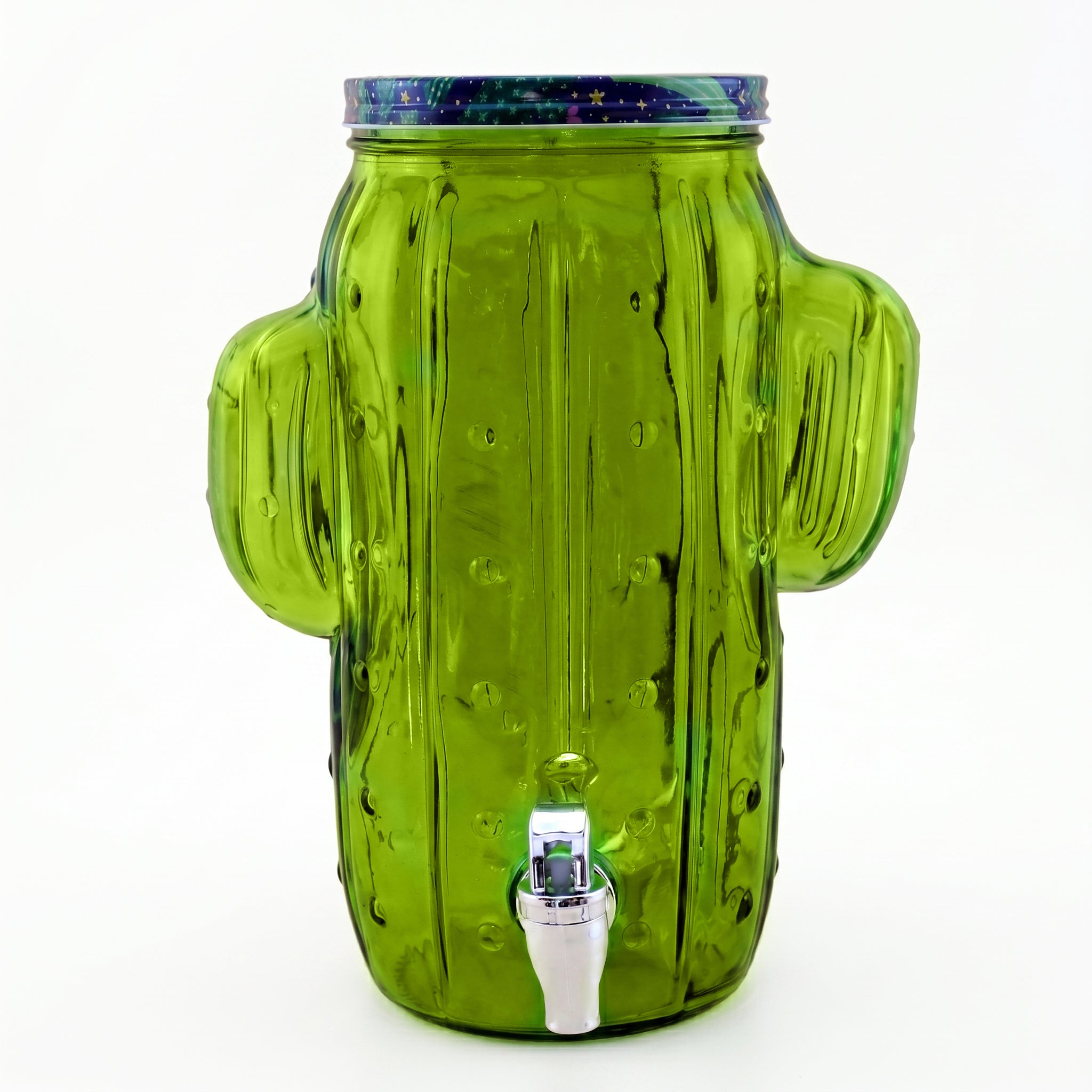 Danny Home 3.5-Liter Desert Oasis Cactus Glass Beverage Dispenser with Tap
