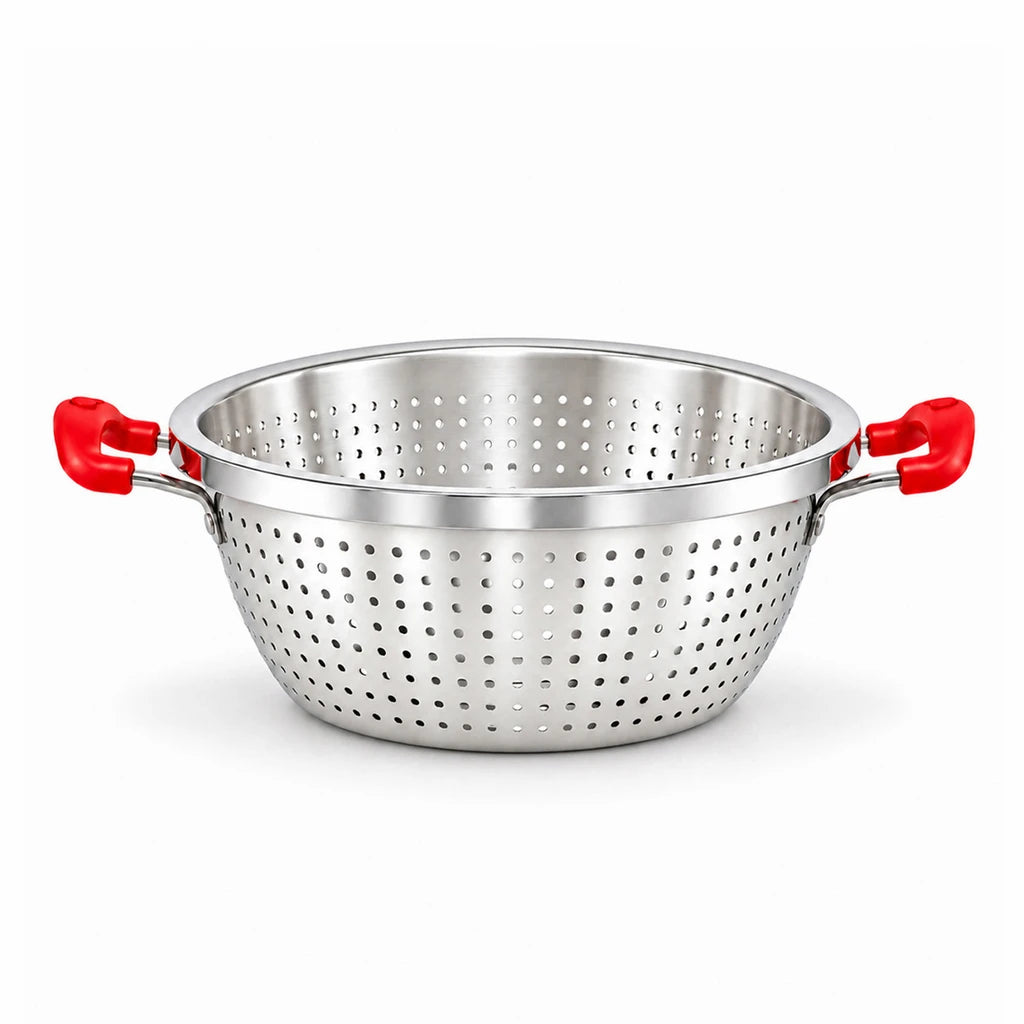 Crest Stainless Steel Colander with Plastic Handles, 36 cm