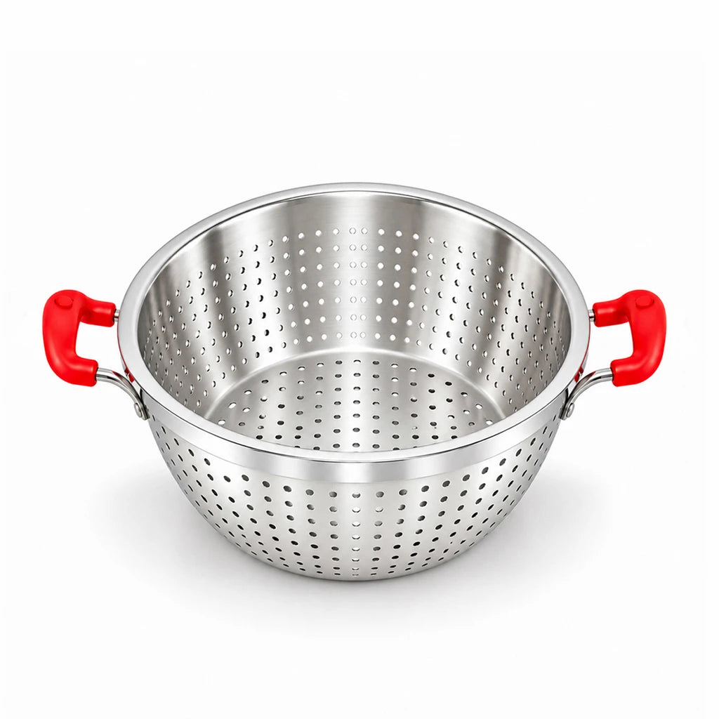 Crest Stainless Steel Colander with Plastic Handles, 36 cm