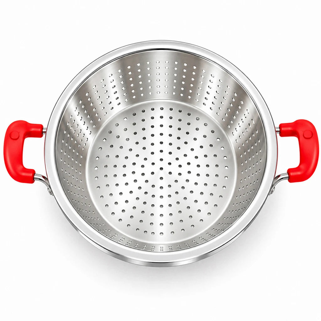 Crest Stainless Steel Colander with Plastic Handles, 38 cm