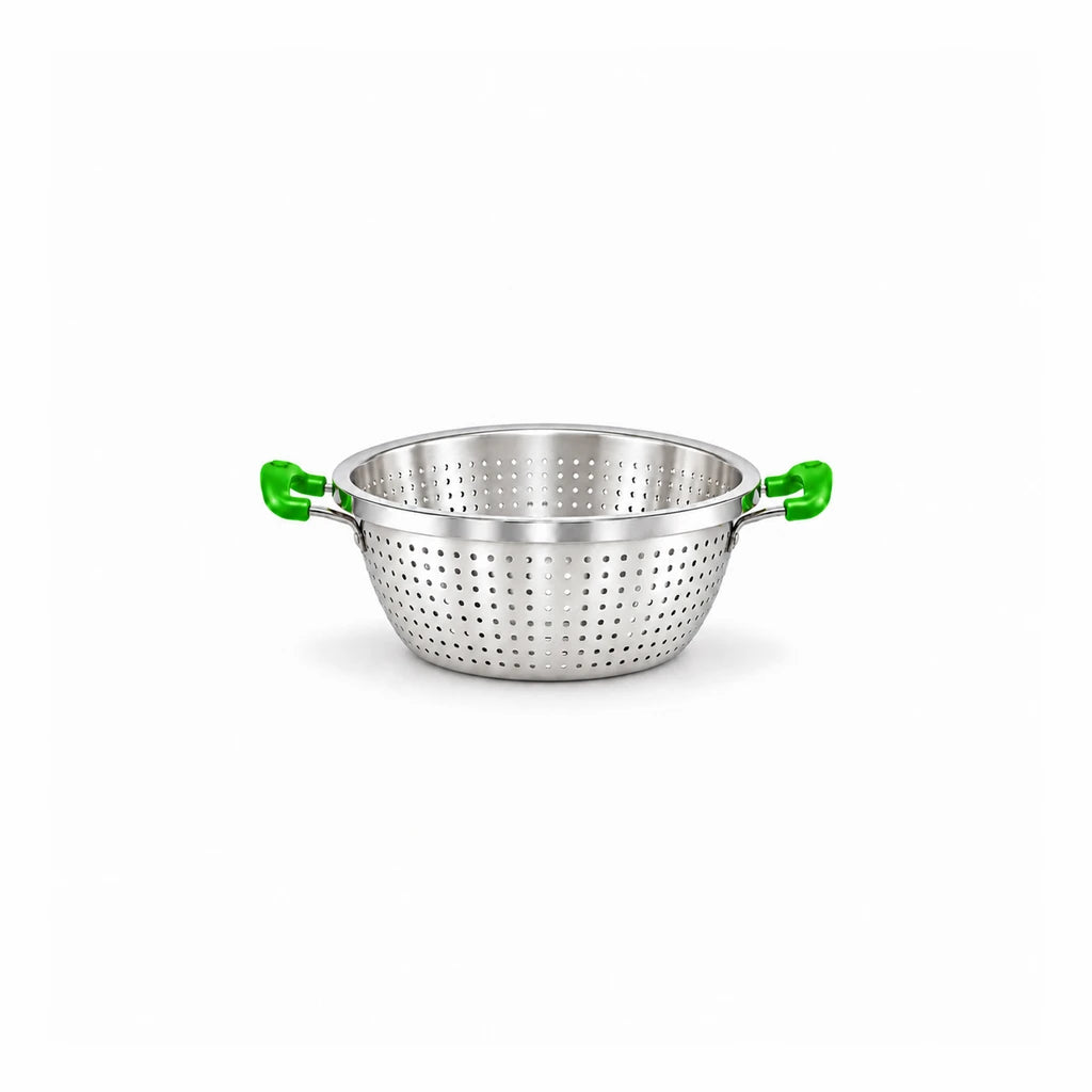 Crest Stainless Steel Colander with Plastic Handles, 26 cm