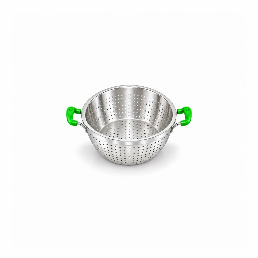 Crest Stainless Steel Colander with Plastic Handles, 26 cm