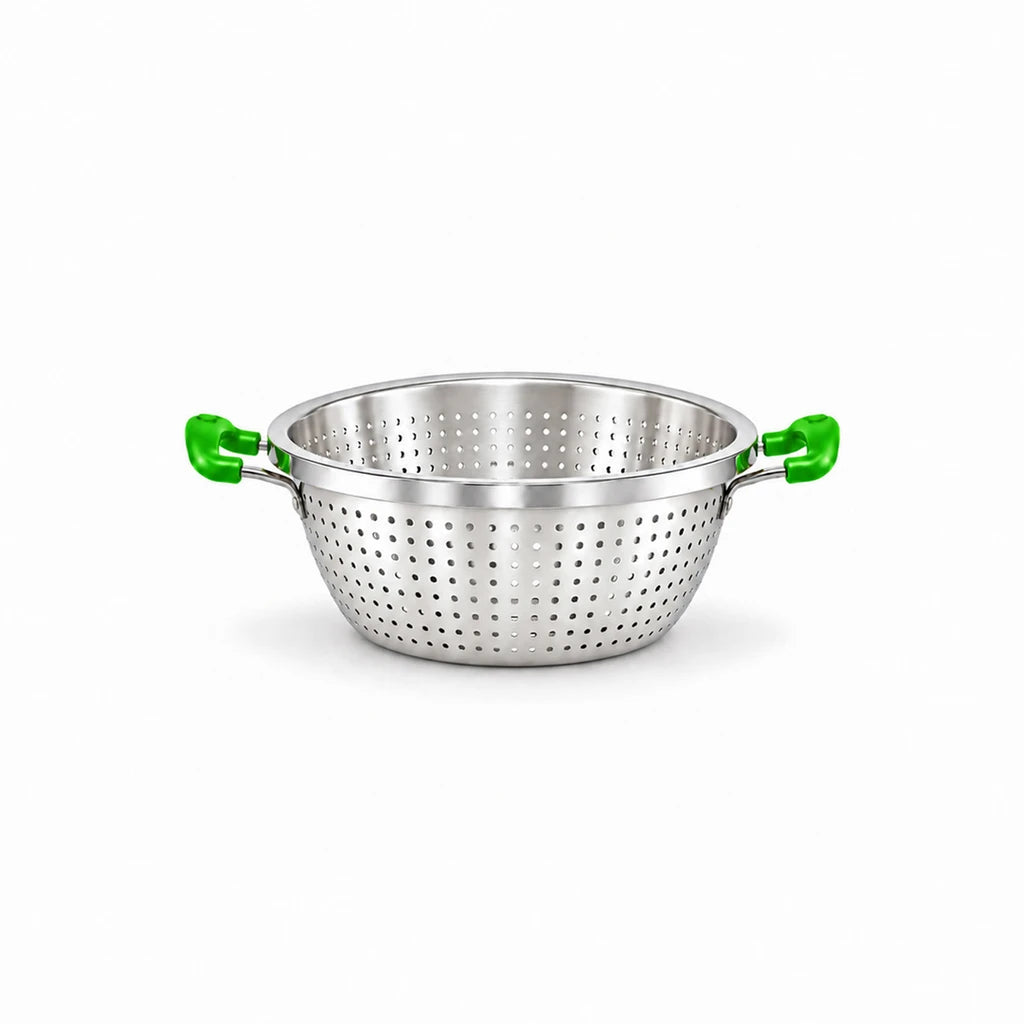 Crest Stainless Steel Colander with Plastic Handles, 28 cm