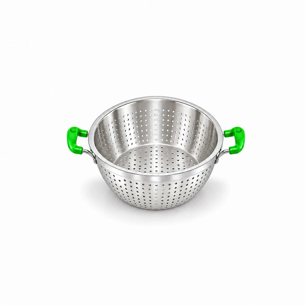 Crest Stainless Steel Colander with Plastic Handles, 28 cm