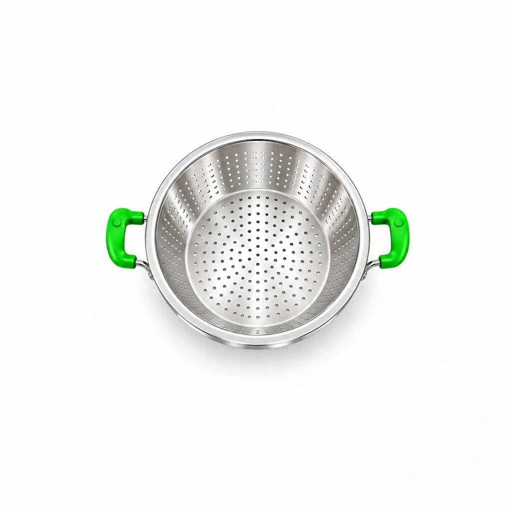 Crest Stainless Steel Colander with Plastic Handles, 28 cm