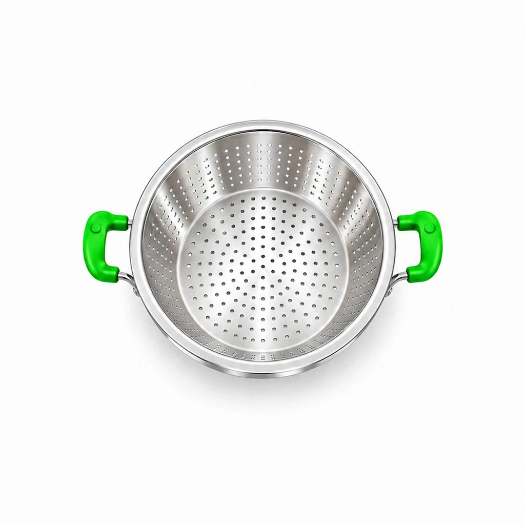 Crest Stainless Steel Colander with Plastic Handles, 30 cm