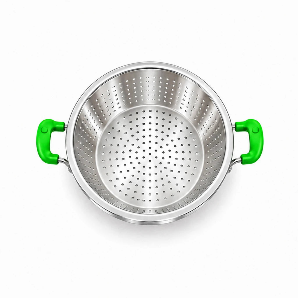 Crest Stainless Steel Colander with Plastic Handles, 32 cm