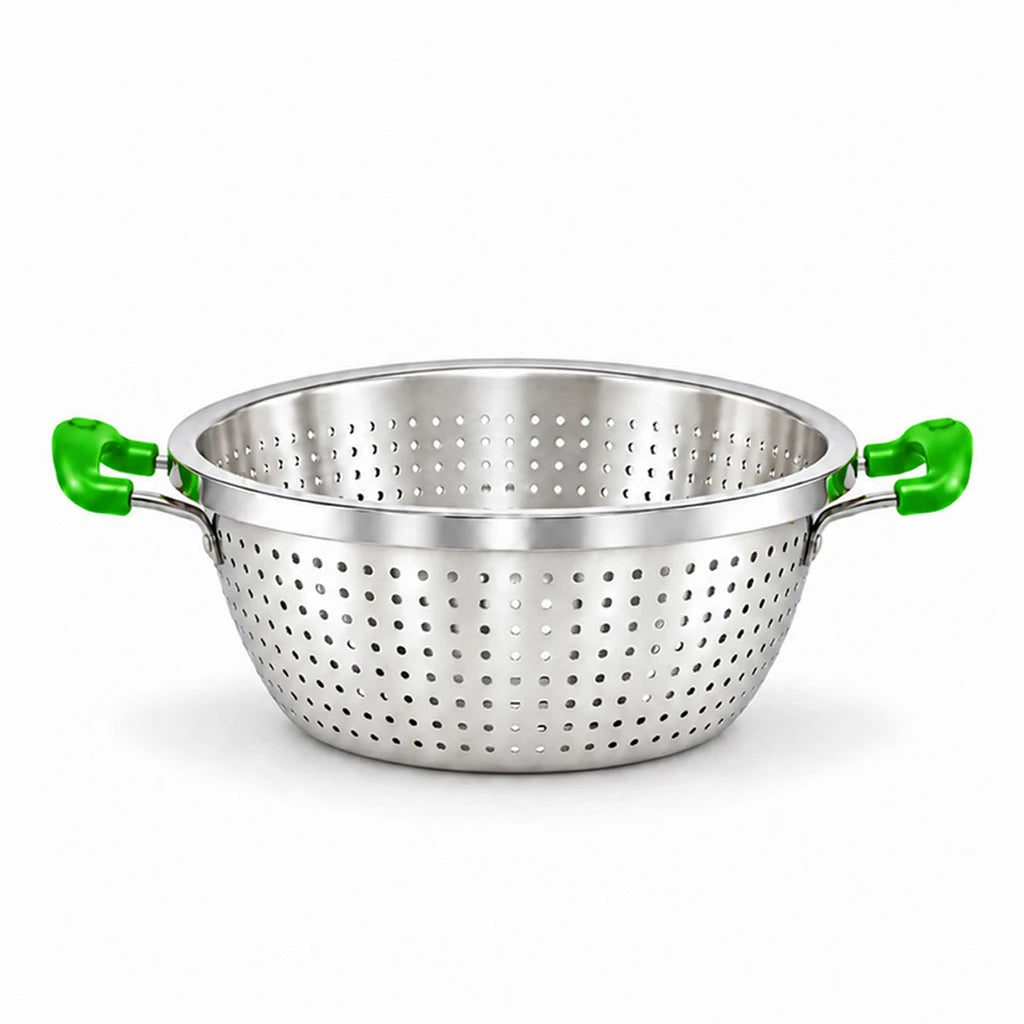 Crest Stainless Steel Colander with Plastic Handles, 36 cm
