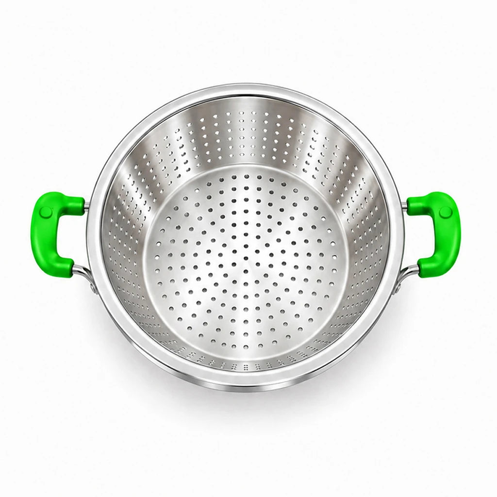 Crest Stainless Steel Colander with Plastic Handles, 36 cm