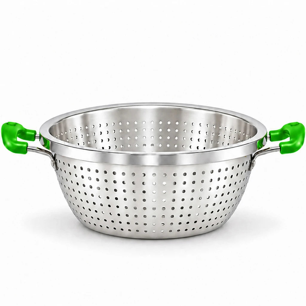 Crest Stainless Steel Colander with Plastic Handles, 38 cm