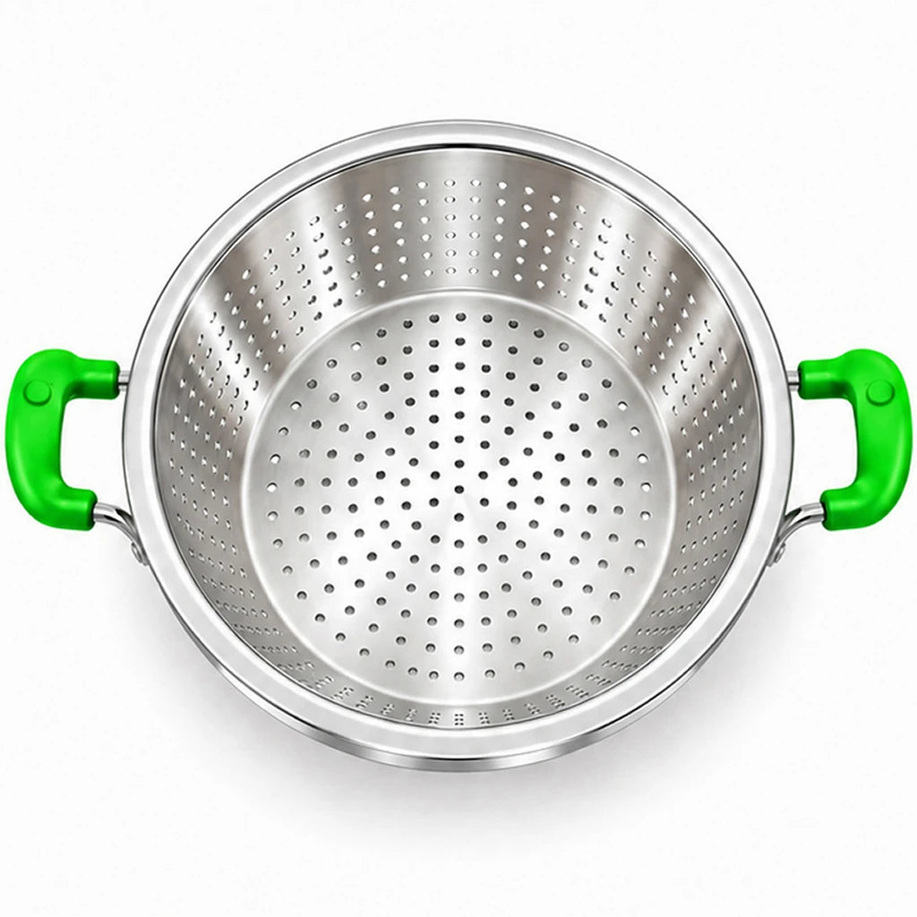 Crest Stainless Steel Colander with Plastic Handles, 38 cm