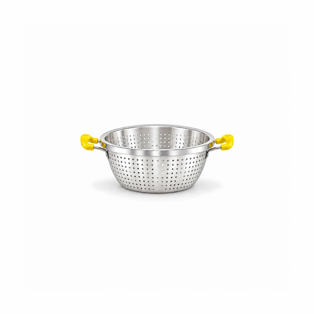 Crest Stainless Steel Colander with Plastic Handles, 26 cm