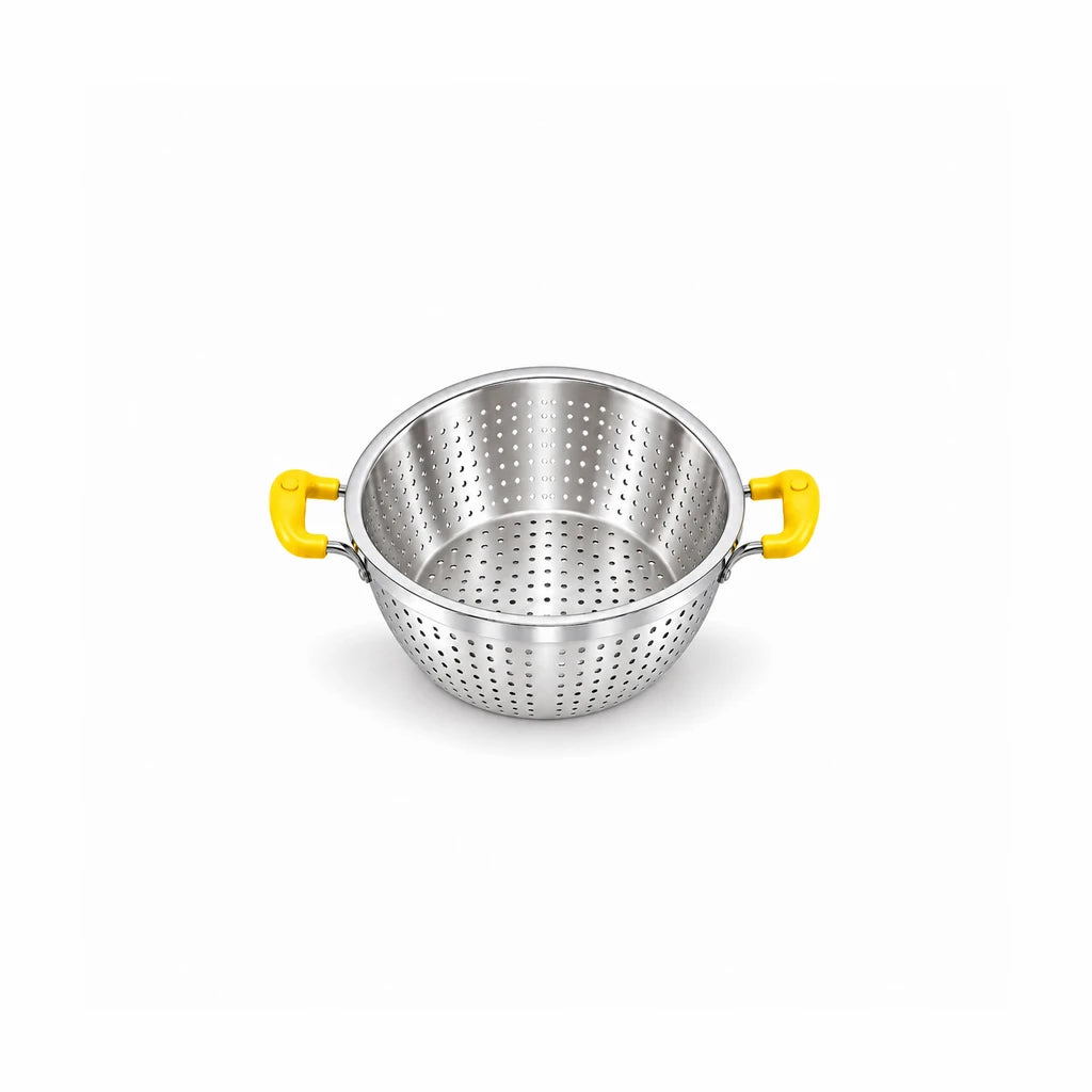 Crest Stainless Steel Colander with Plastic Handles, 26 cm