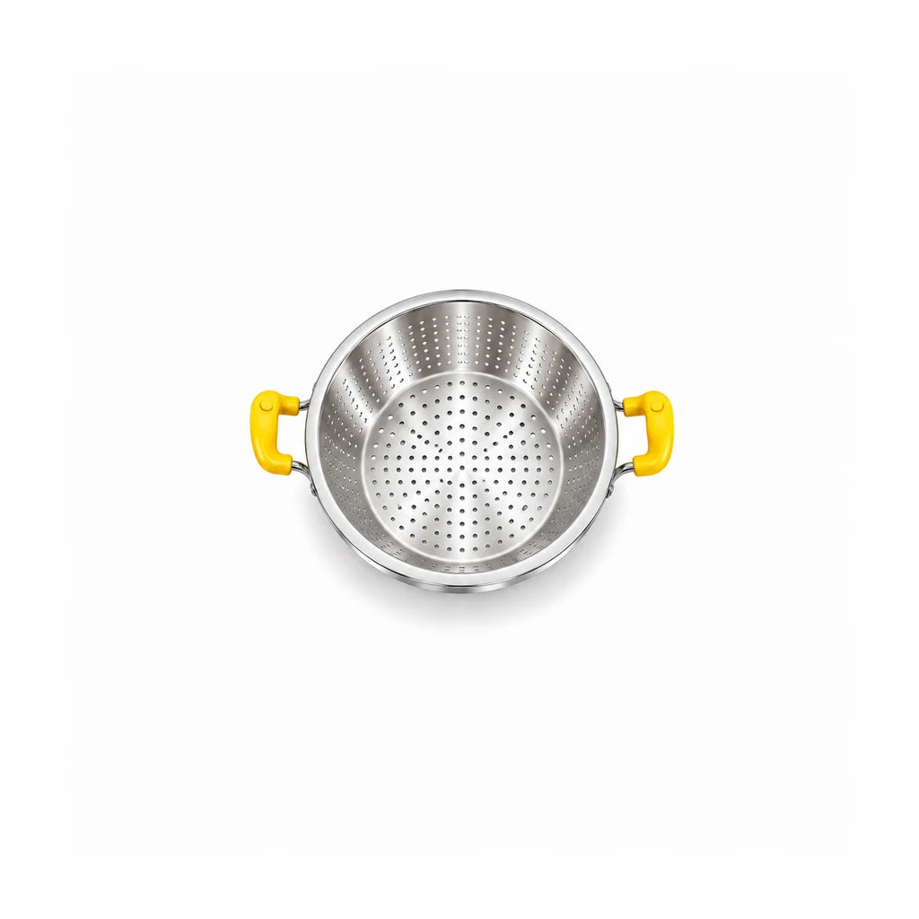 Crest Stainless Steel Colander with Plastic Handles, 26 cm
