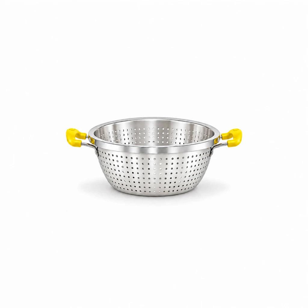 Crest Stainless Steel Colander with Plastic Handles, 28 cm