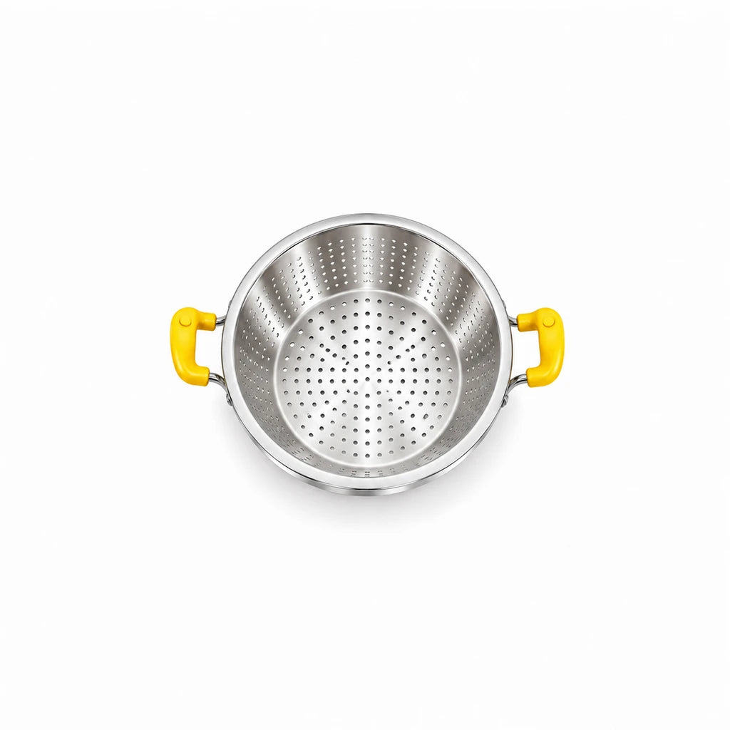Crest Stainless Steel Colander with Plastic Handles, 28 cm