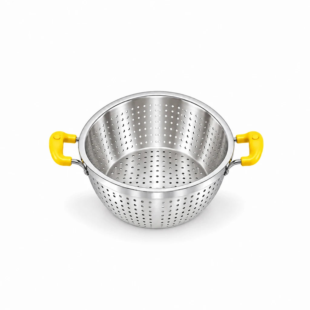 Crest Stainless Steel Colander with Plastic Handles, 30 cm