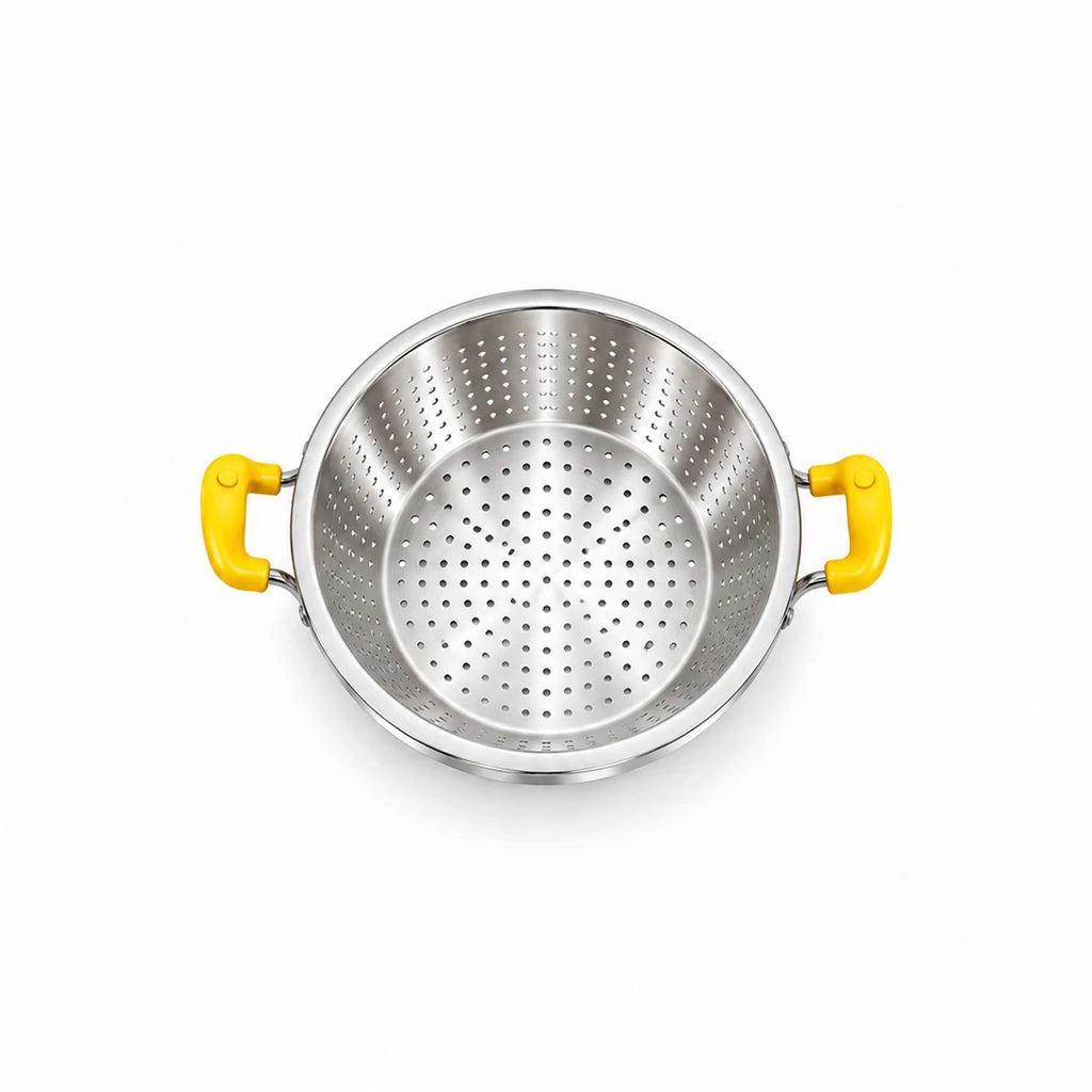 Crest Stainless Steel Colander with Plastic Handles, 30 cm