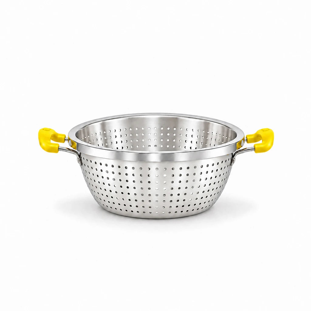 Crest Stainless Steel Colander with Plastic Handles, 32 cm
