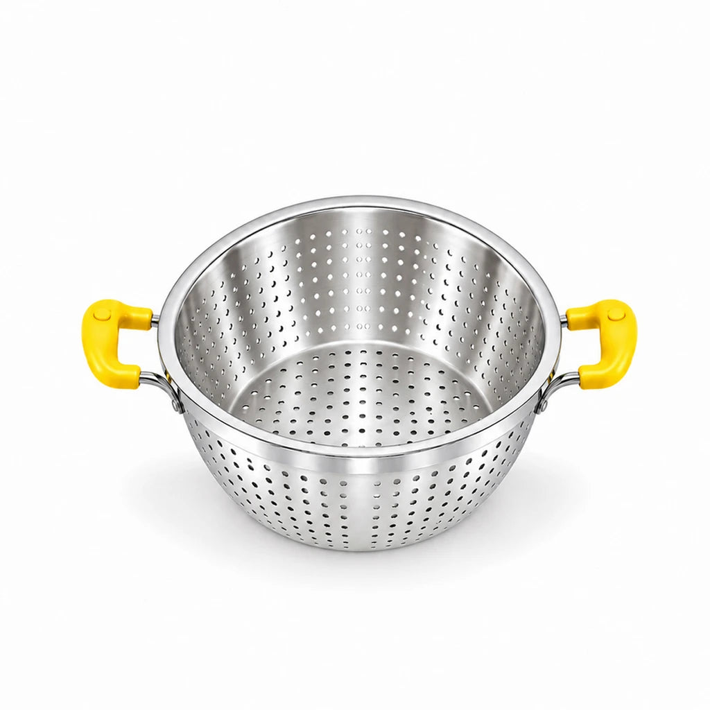 Crest Stainless Steel Colander with Plastic Handles, 32 cm