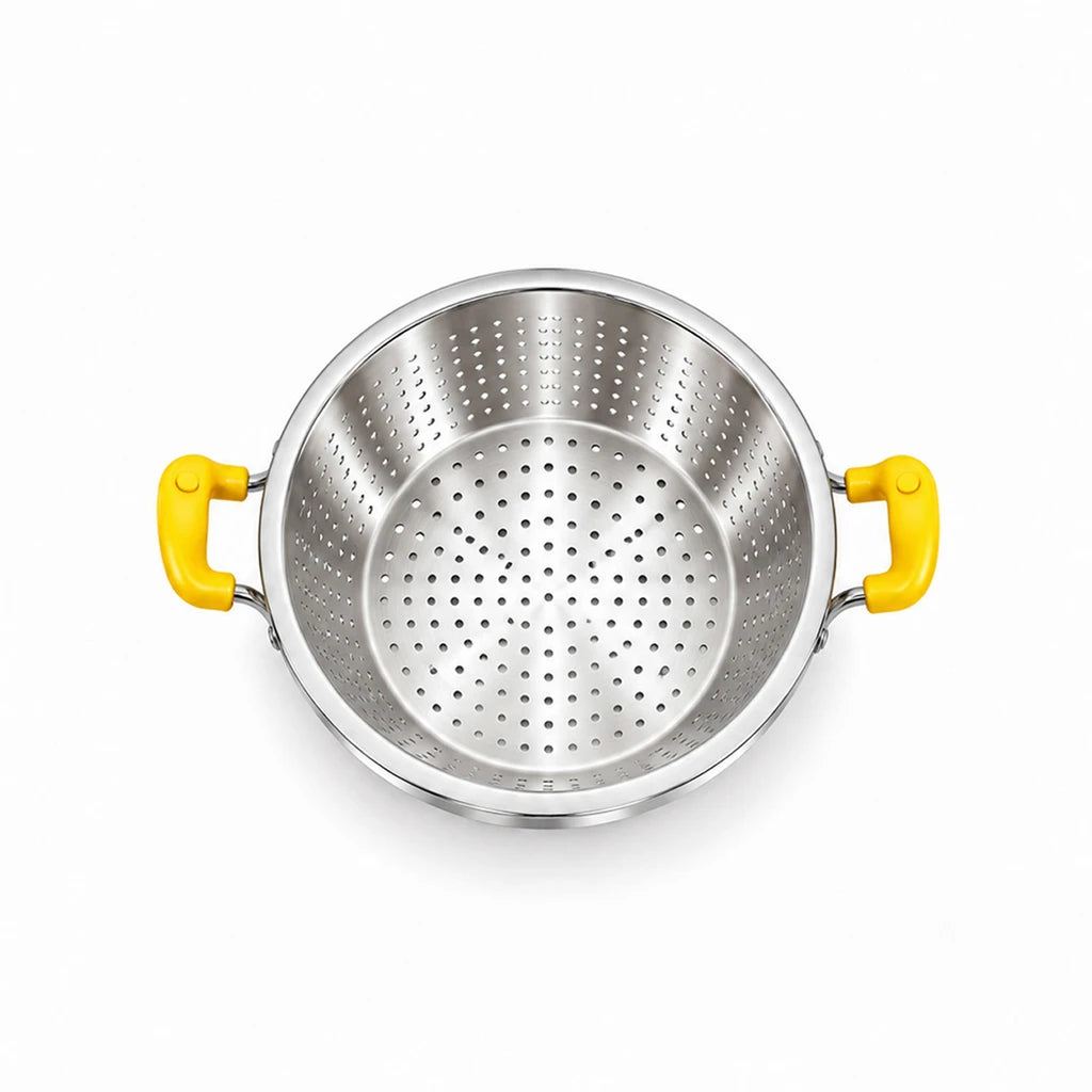 Crest Stainless Steel Colander with Plastic Handles, 32 cm