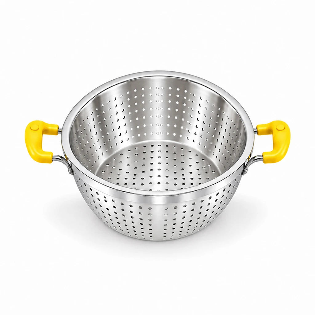 Crest Stainless Steel Colander with Plastic Handles, 36 cm