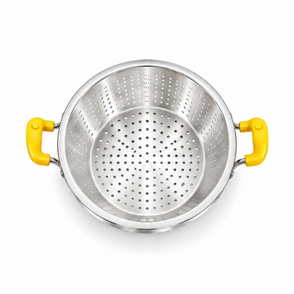 Crest Stainless Steel Colander with Plastic Handles, 36 cm